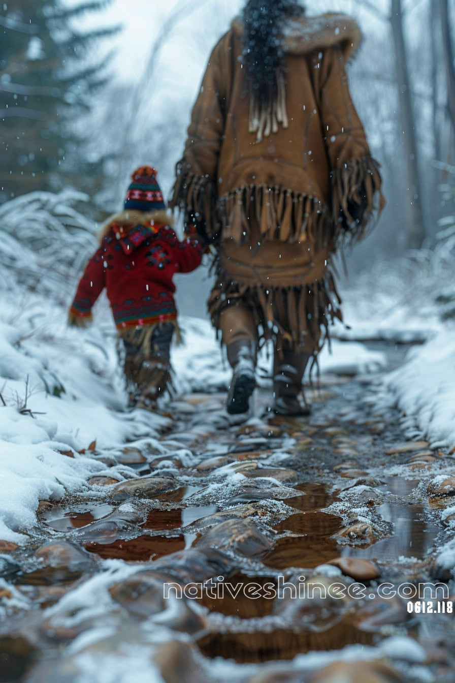 Walking in the Footsteps of Ancestors Native American Canvas