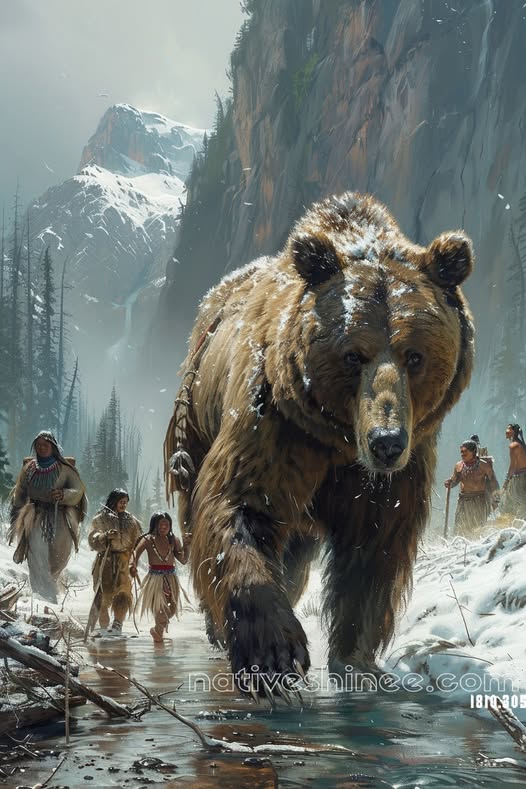 Native American Journey with Bear Native American Canvas