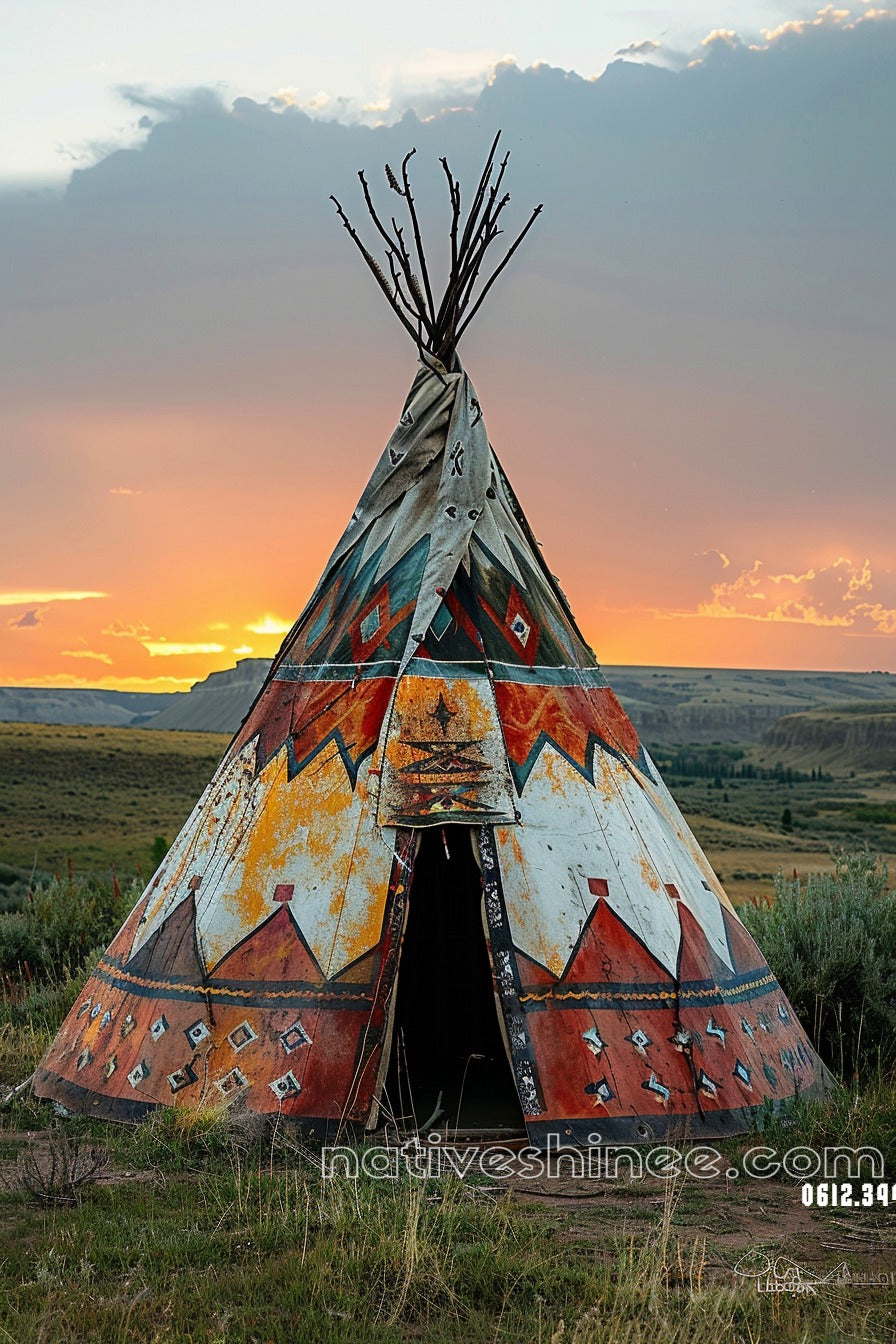 Sunset Native American Canvas