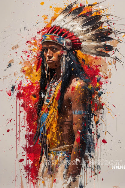 Splattered Heritage Native American Canvas