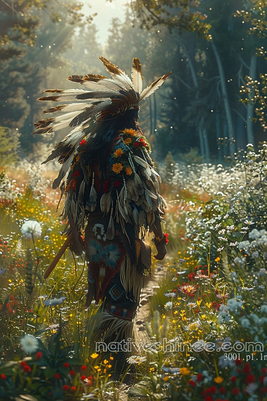 Nature's Embrace: A Native American Journey Native American Canvas