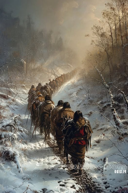 Winter Journey Native American Canvas