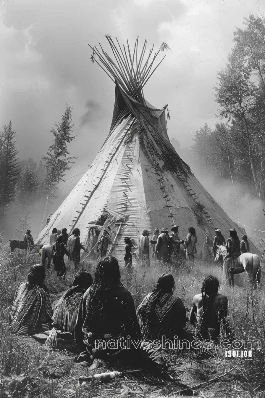 Under The Same Roof Native American Canvas