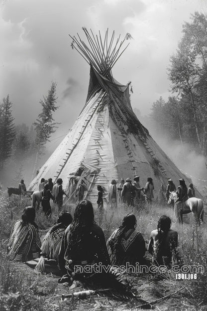 Under The Same Roof Native American Canvas