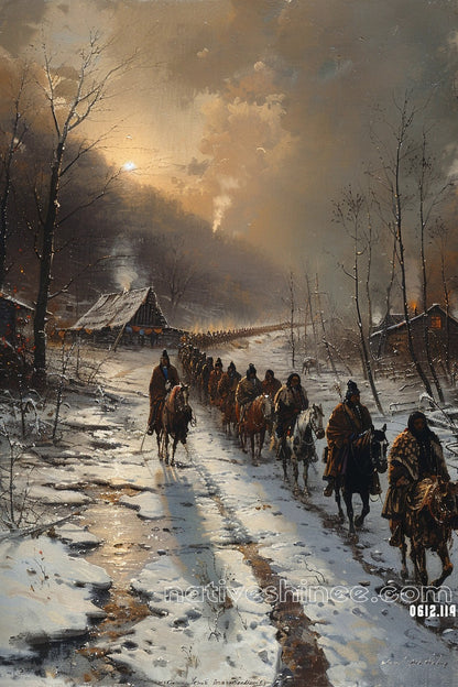 Whispers of the Winter Trail Native American Canvas