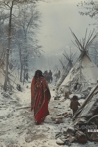 Winter's Passage Native American Canvas