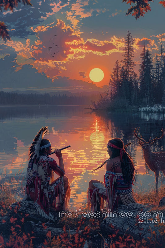 Echoes of the Dawn Native American Canvas