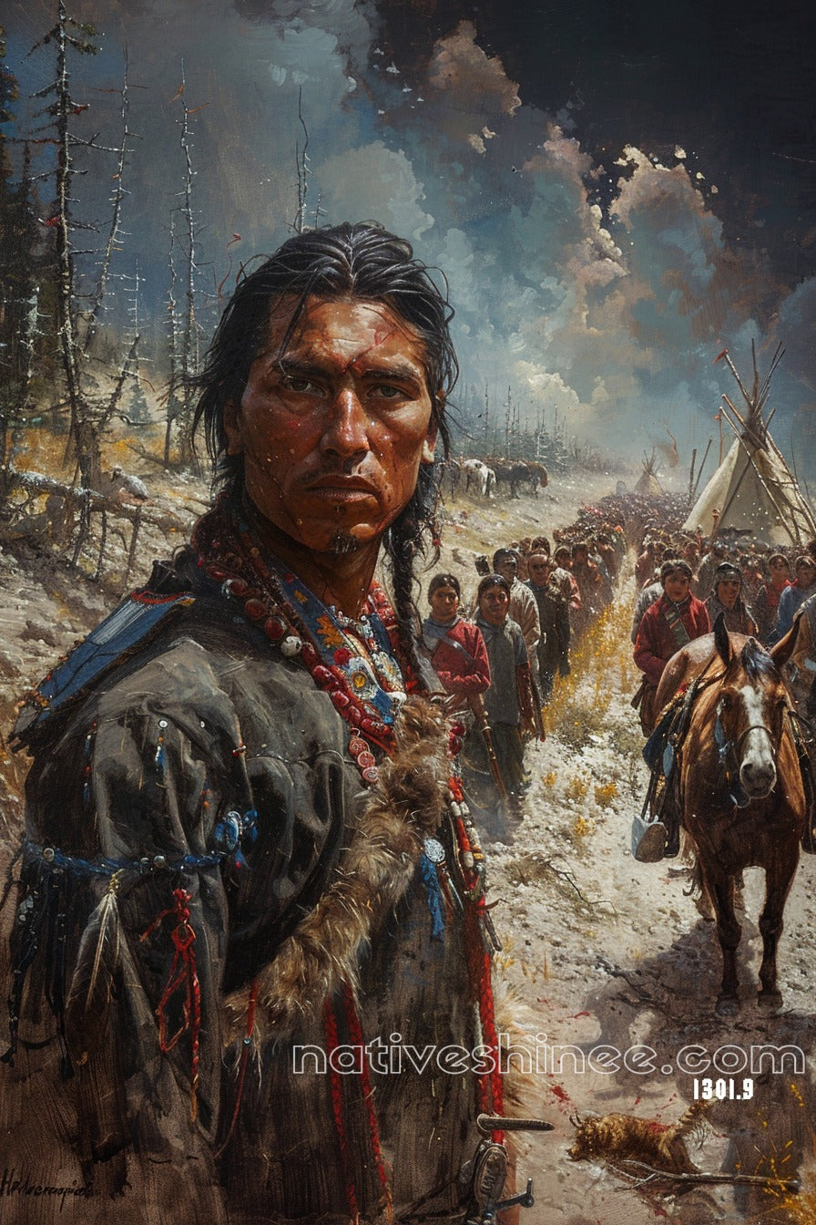 Defiance on the Wind Native American Canvas