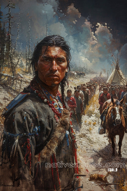 Defiance on the Wind Native American Canvas