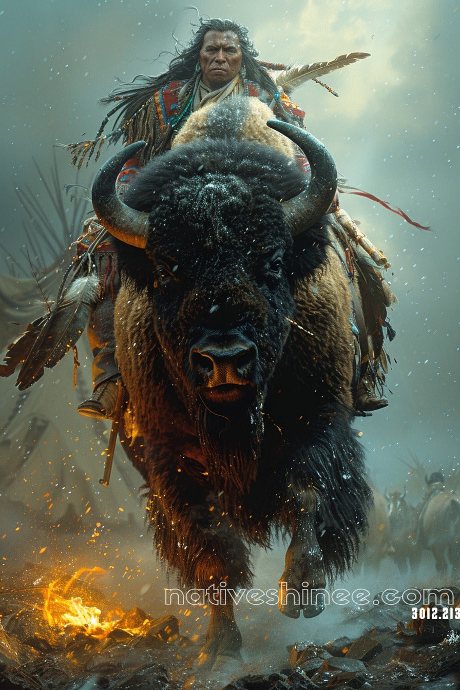 Embers of the Plains Native American Canvas