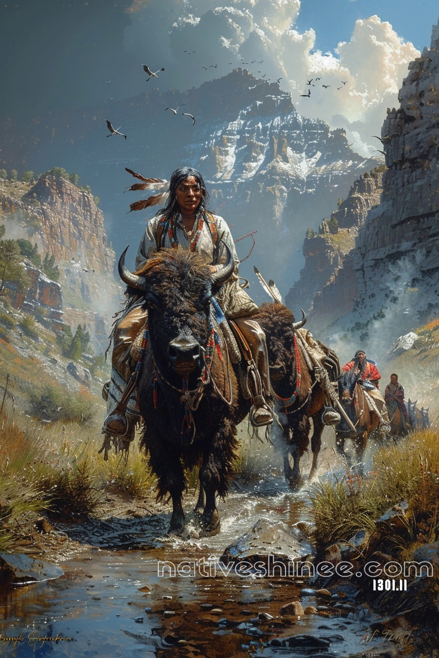 Echoes in the Canyon Native American Canvas