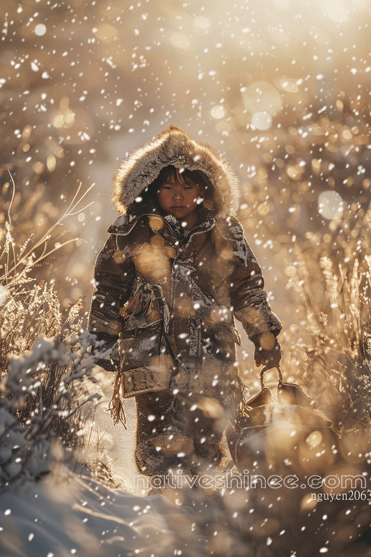 Winter's Glow Native American Canvas