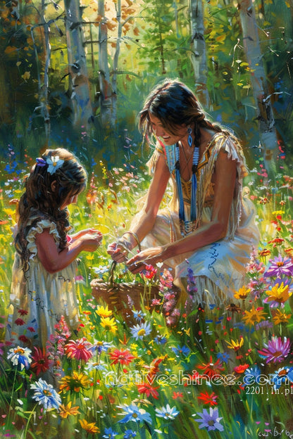 Whispers of the Garden: Native American Canvas
