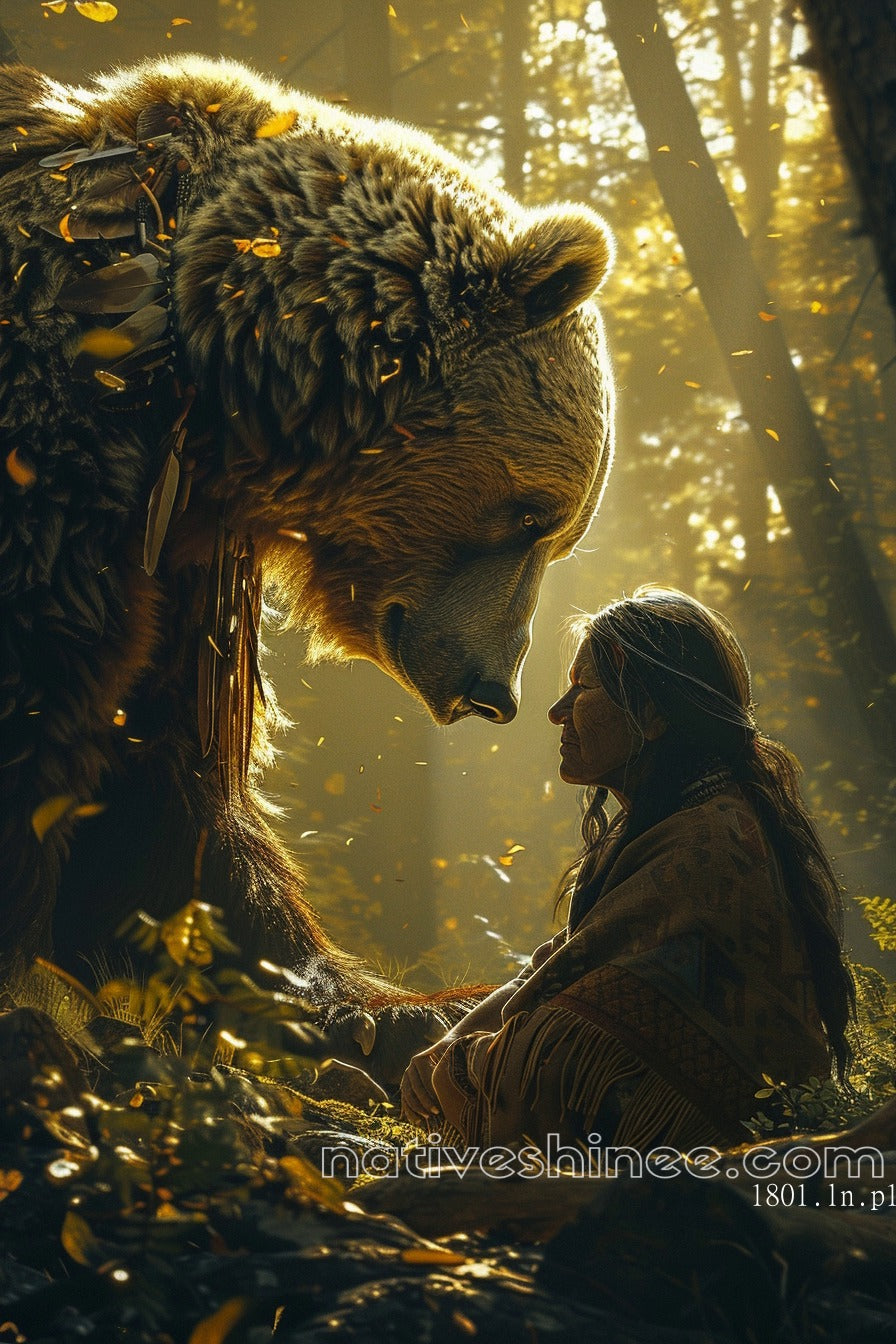 Reverence in the Golden Light Native American Canvas