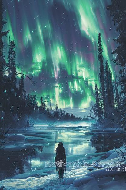 Winter's Embrace: A Native American Canvas