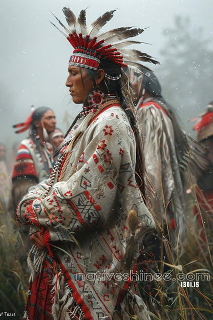 Silent Prayers in the Snow Native American Canvas