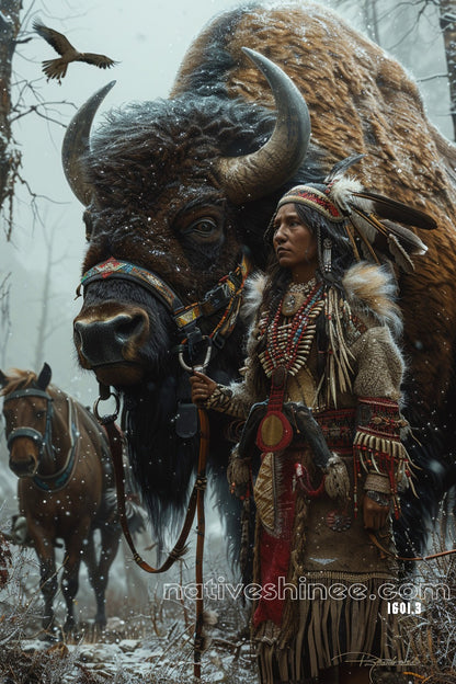 Winter's Guardian: A Native American Canvas