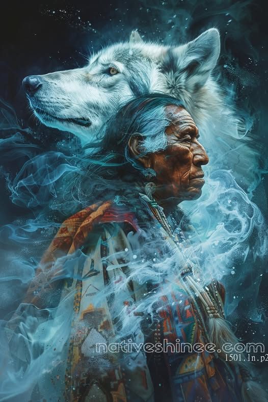Spirit of the Wolf Native American Canvas