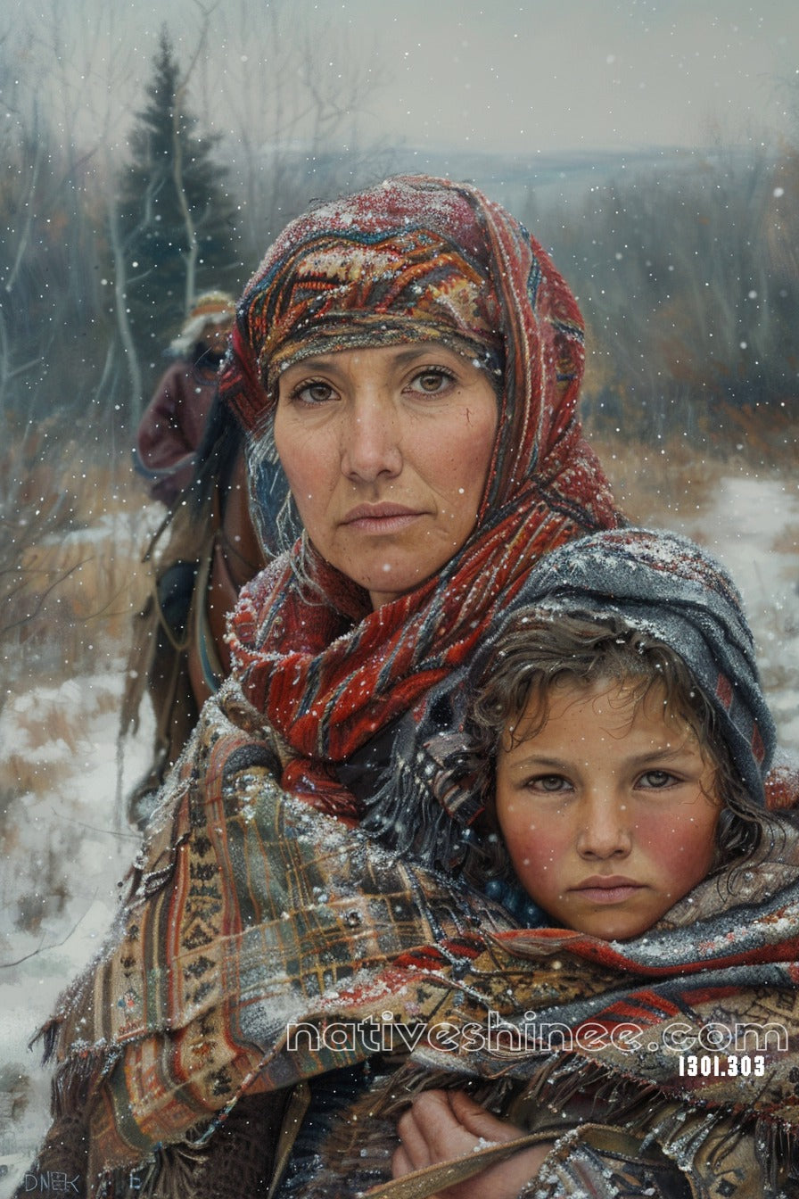 Survivors of the Winter Native American Canvas