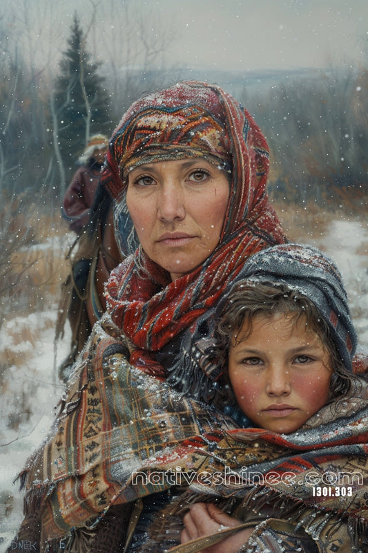 Survivors of the Winter Native American Canvas