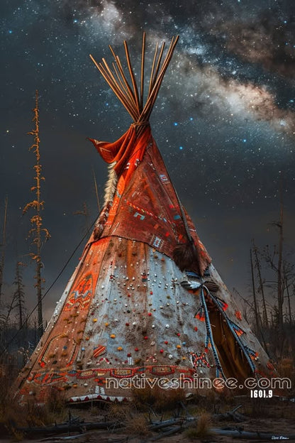 Under the Stars: Native Shelter Native American Canvas
