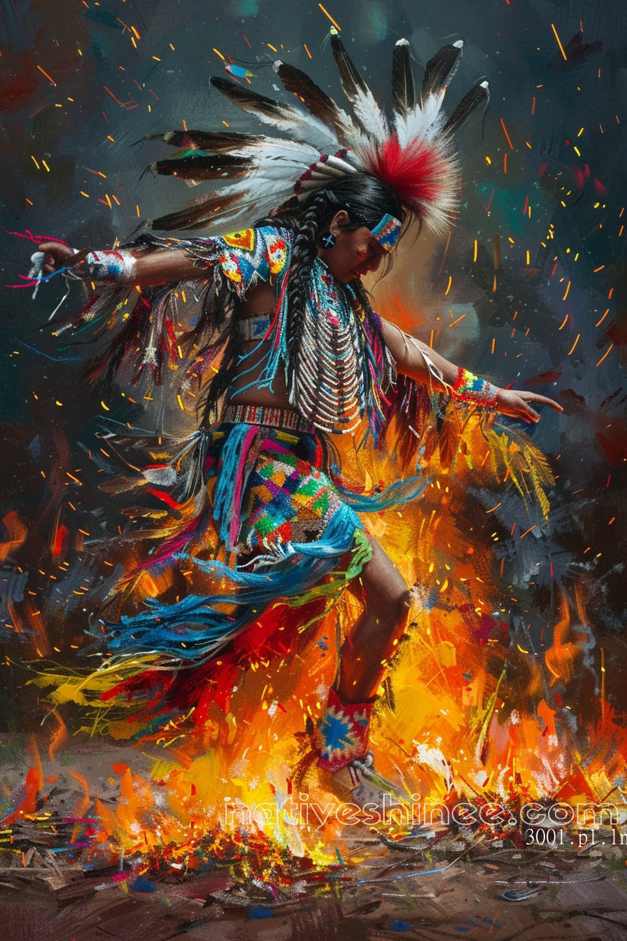 The Fire that Ignites the Soul Native American Canvas