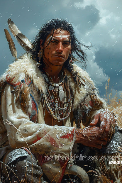 The Silent Protector Native American Canvas