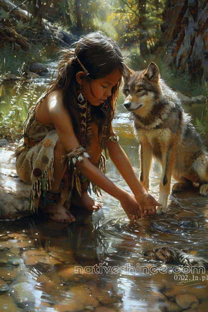 Bond of the Wild Native American Canvas
