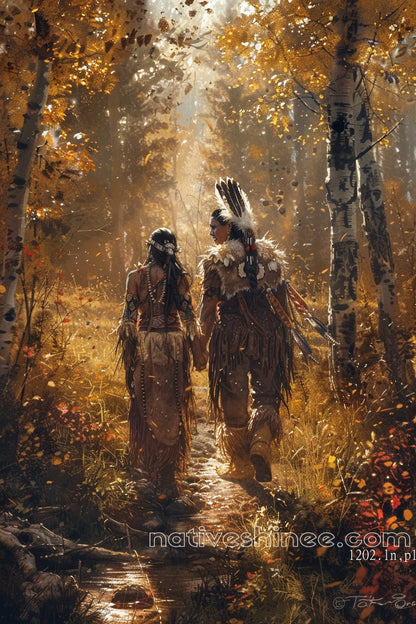 Walk of the Brave: Native American Canvas