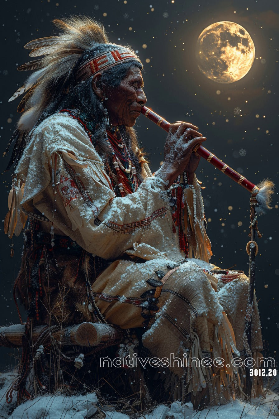 Spiritual Harmony with the Wolf Native American Canvas