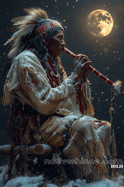 Spiritual Harmony with the Wolf Native American Canvas