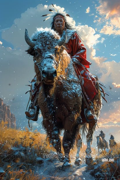 The Buffalo Native American Canvas