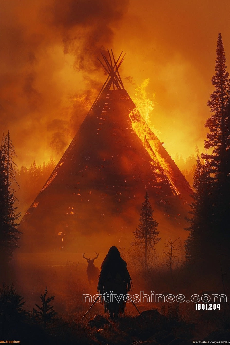 The Fire Native American Canvas