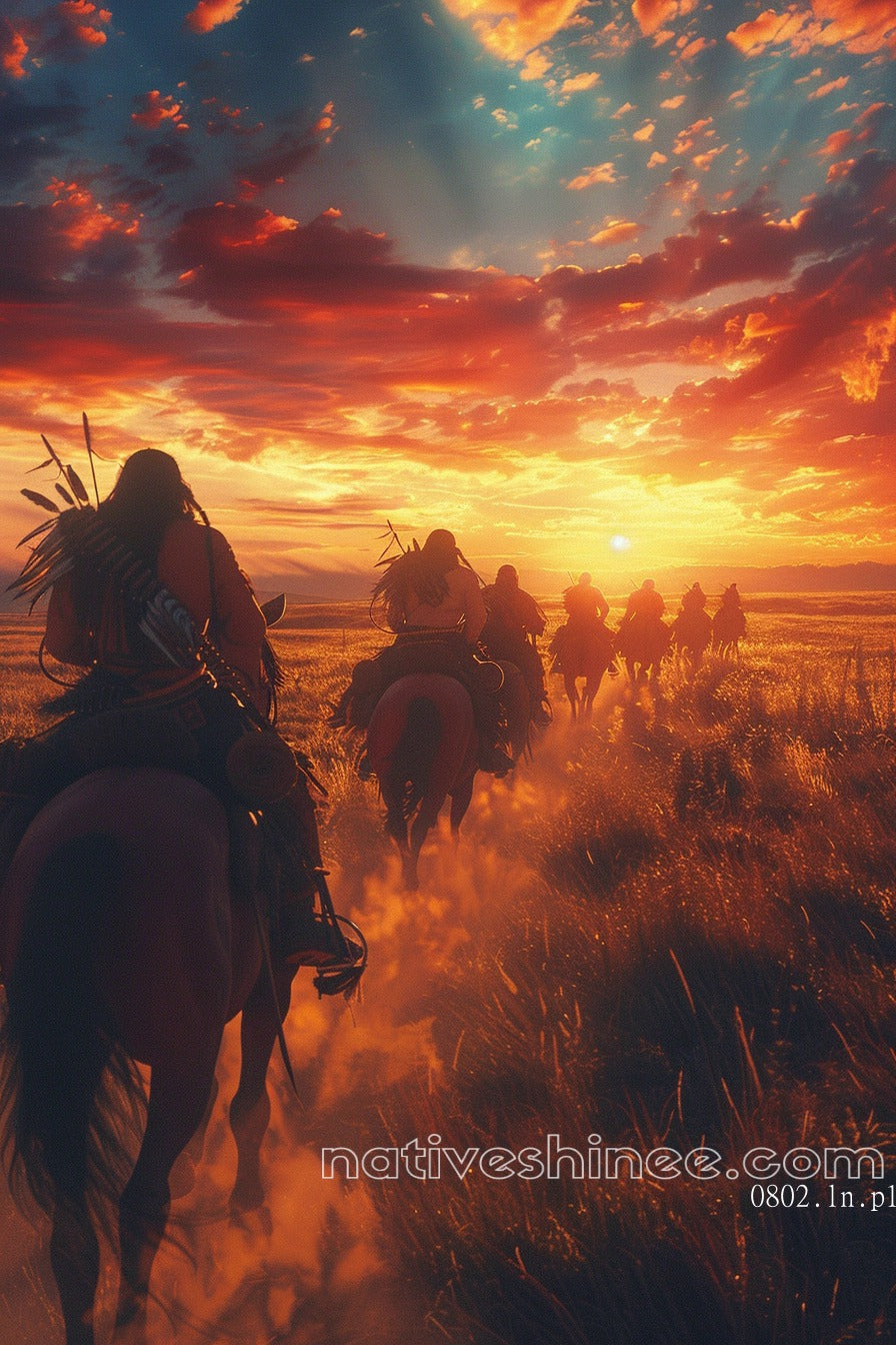 Sunset Native American Canvas