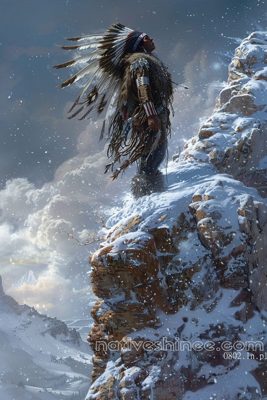 Winter Coming Native American Canvas