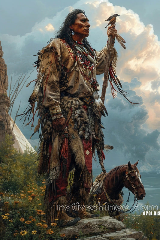 Warrior and the Wind Native American Canvas