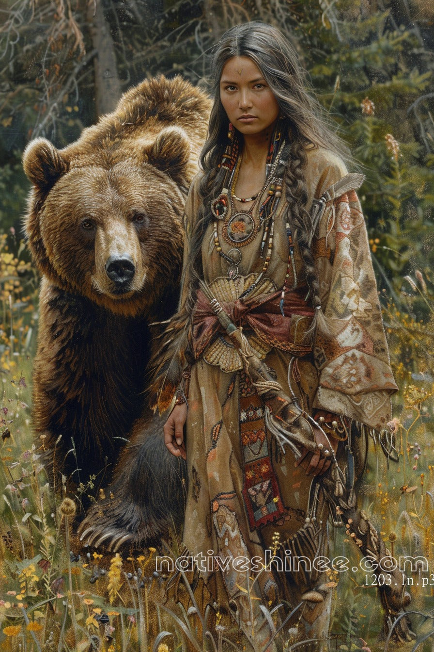 Bear Guardian Native American Canvas