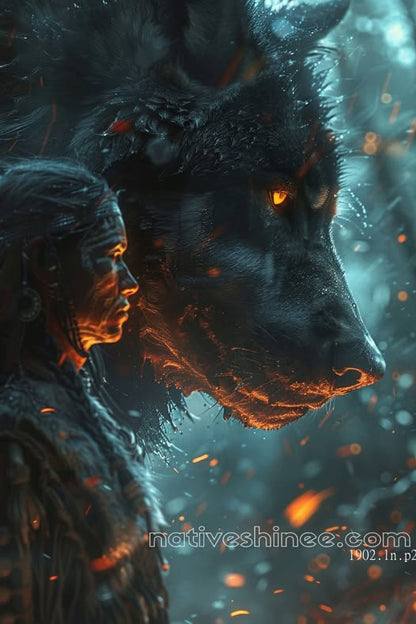 Spirit of the Wolf Native American Canvas