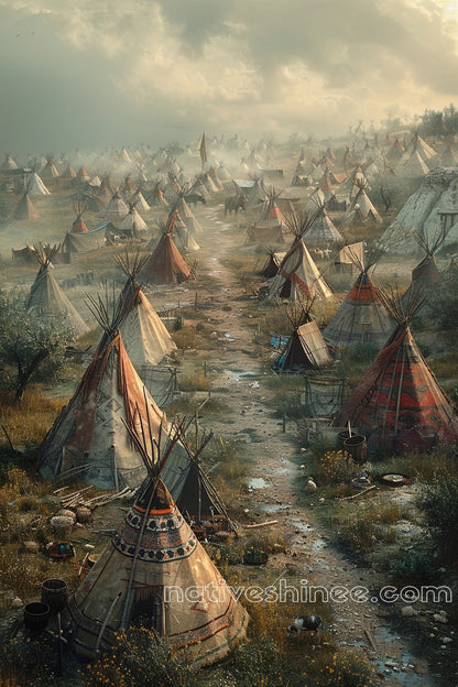 Heart of the Village Native American Canvas