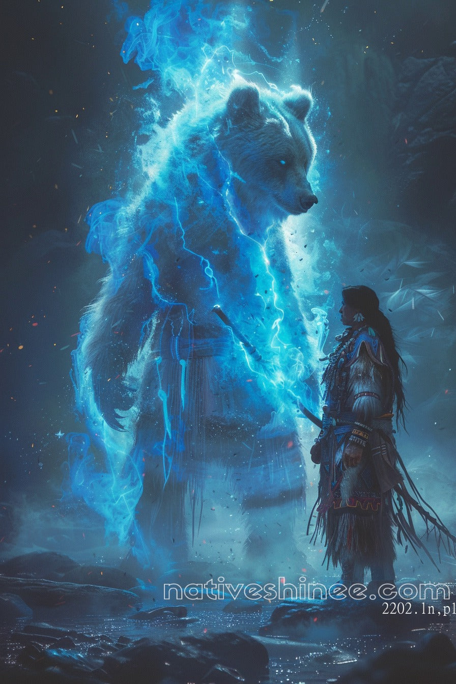 Spirit of the Thunder Bear Native American Canvas
