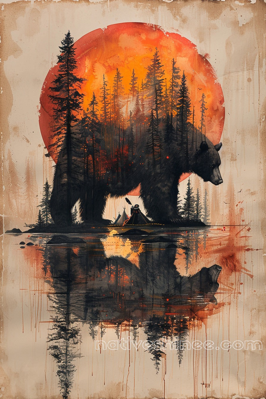 Echoes in the Forest Native American Canvas