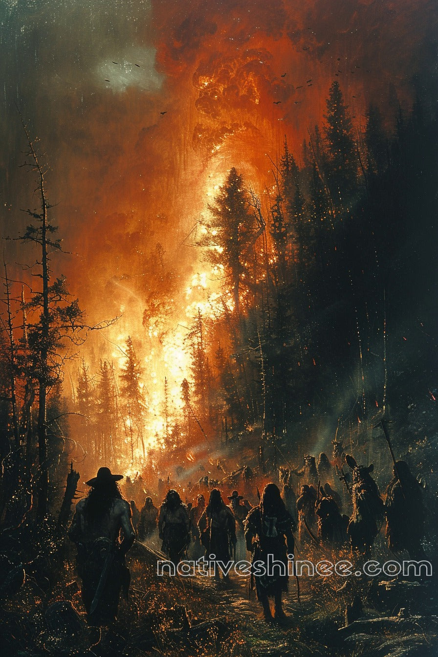 The Burning Land Native American Canvas