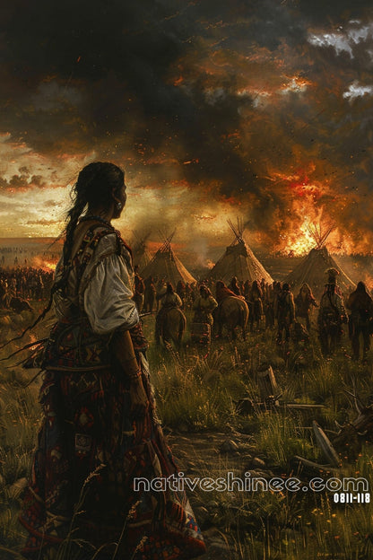 Echoes of the Firestorm Native American Canvas