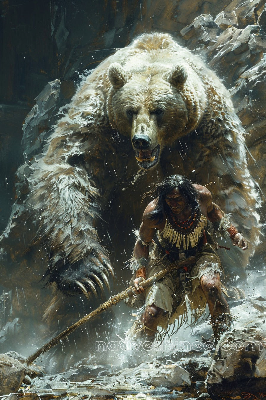 In the Grip of Nature Native American Canvas