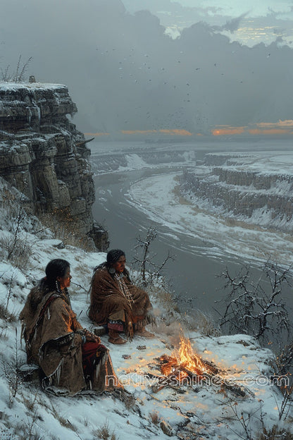 Fires of Resilience Native American Canvas