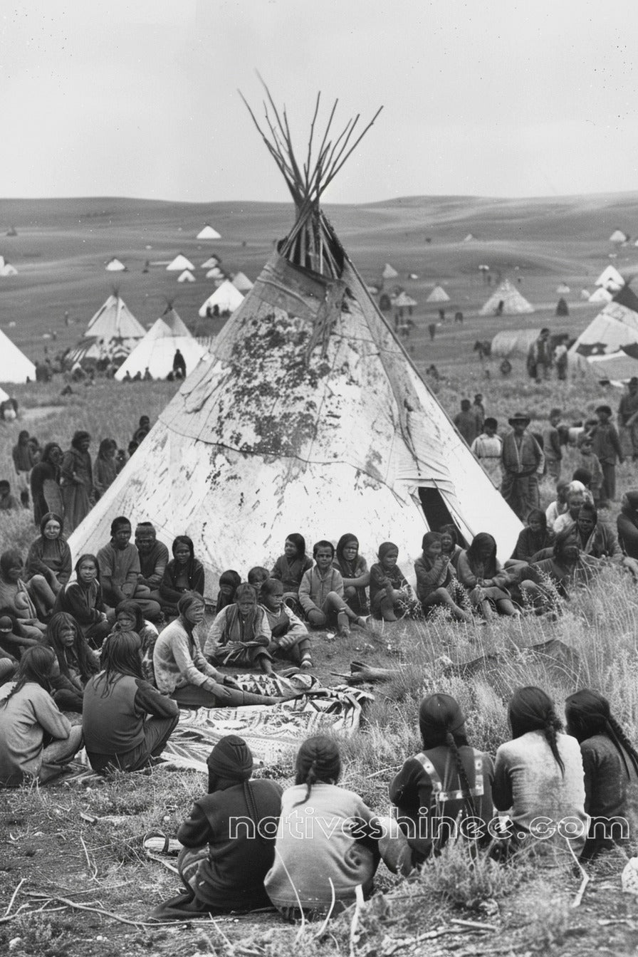 Cheyenne Council Gathering Native American Canvas