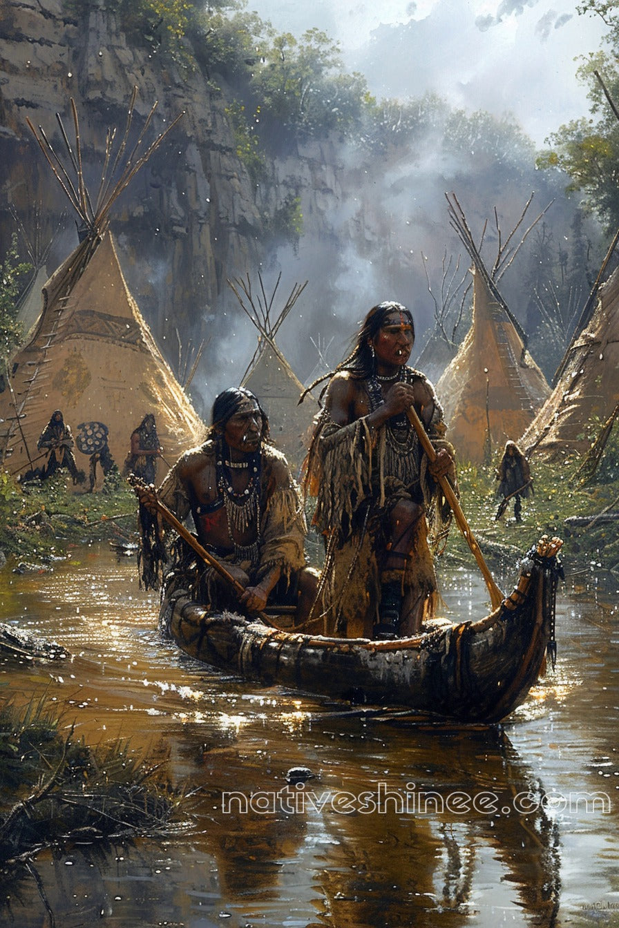 Life's Current Native American Canvas