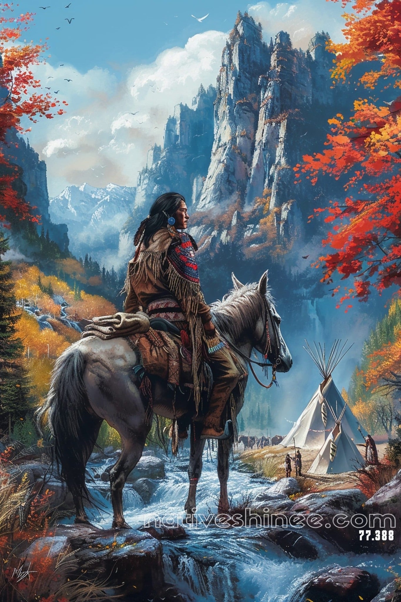 Guardians of the Land Native American Canvas