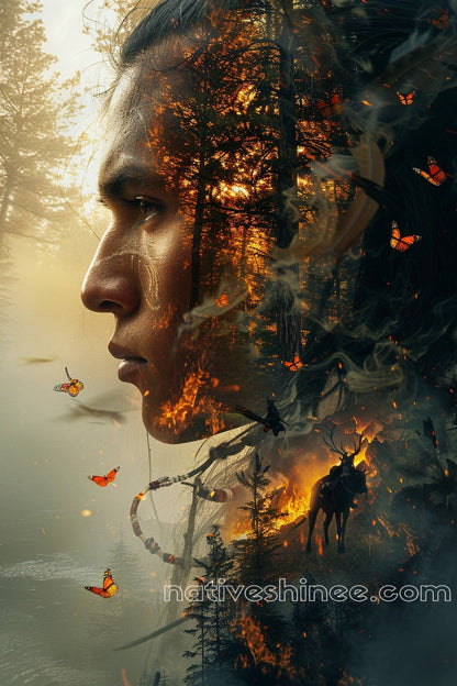 Whispers of Fire: Native American Canvas