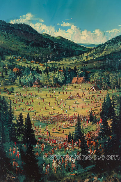 The Great Gathering Native American Canvas